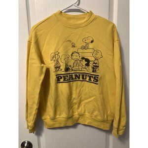 Peanuts yellow crewneck sweatshirt new aged snoopy Charlie Brown sz XS